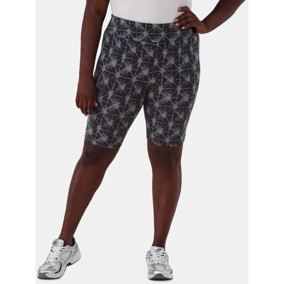 Terra & Sky Women’s Plus Biker Shorts Inseam 9" Shibori Gray Soot Size 3X - Picture 3 of 9
